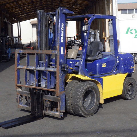 Xe nâng dầu cũ 3.5 tấn KOMATSU FD35W-7 số sàn gật gù lốp kép đời 2001 - 103457