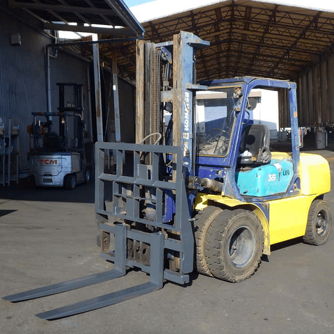 Xe nâng dầu cũ 3.5 tấn KOMATSU FD35T-7 số tự động động cơ 6D102 bộ gật gù lốp kép nâng cao 4m đời 1999 - 101993