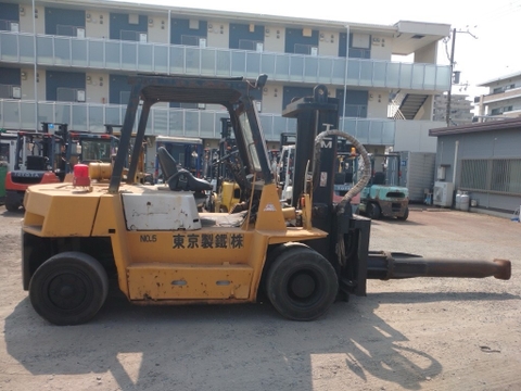 Xe nâng dầu cũ 6 tấn TCM FD60Z7 nâng cao 3m số tự động lắp bộ tháp xô / càng đút cuộn thép - 57805677