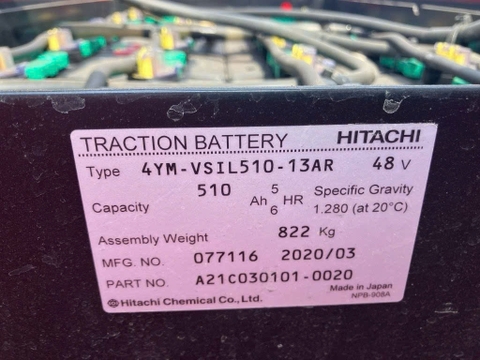 Xe nâng điện cũ ngồi lái 1.5 tấn NYK FB15PN-80B-300AF Đời 2020 (Dịch Càng - Bình HITACHI)