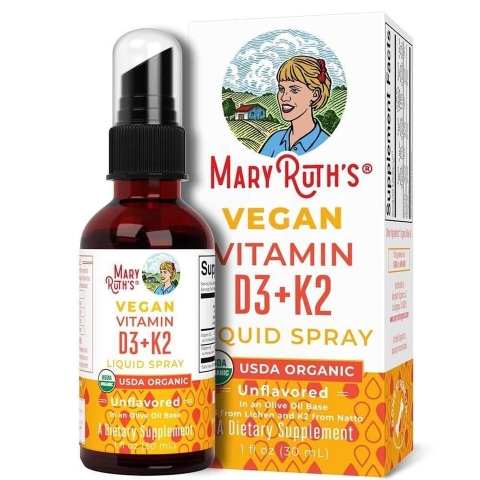 Vitamin D3 + K2 (MK-7) Dạng lỏng xịt của MaryRuth's cho Người lớn & Trẻ em.