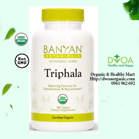 Viên Triphala hữu cơ 180 viên Banyan  Botanicals