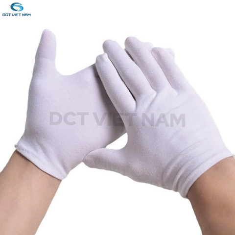 Găng tay cotton mỏng trắng
