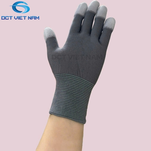 Găng tay phủ PU ngón màu xám