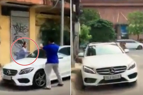 Bà cụ cầm búa đập vỡ xe sang Mercedes đỗ trước nhà ở Sài Gòn