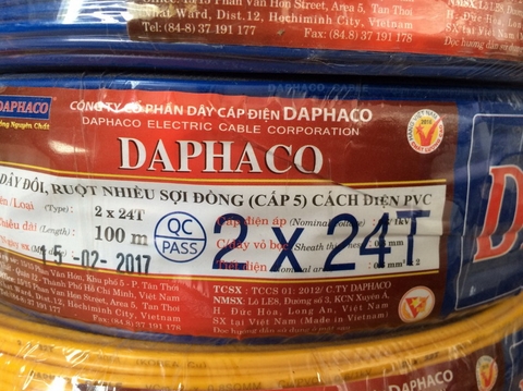 DÂY ĐÔI 24 DAPHACO 2 x 0.75mm2