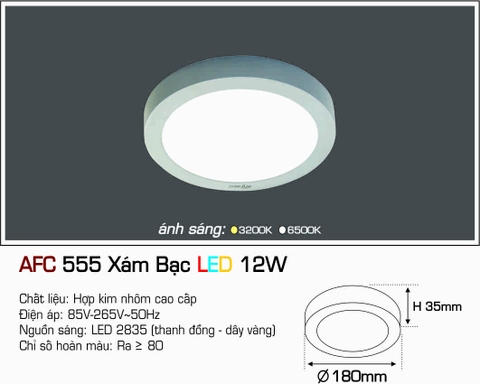 AFC 555 XÁM BẠC LED