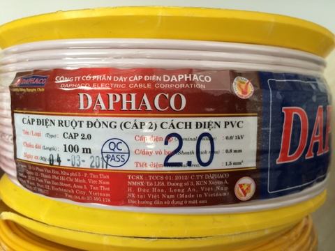 CÁP DAPHACO CV 2.0mm2