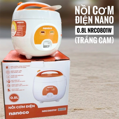 Nồi cơm điện Nano 0.8L NRC0801W (trắng cam)