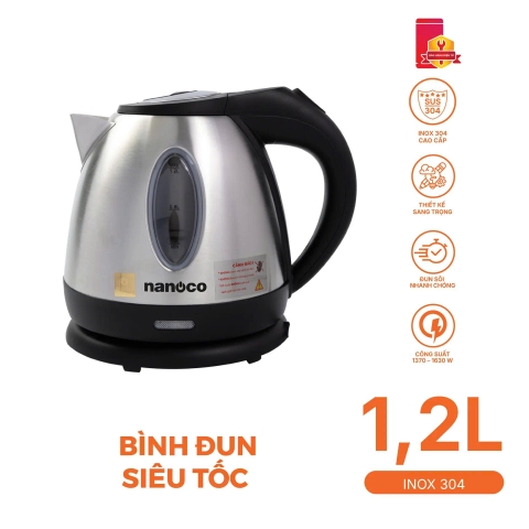 Bình đun siêu tốc 1216, inox 304,1.2L NKT1216