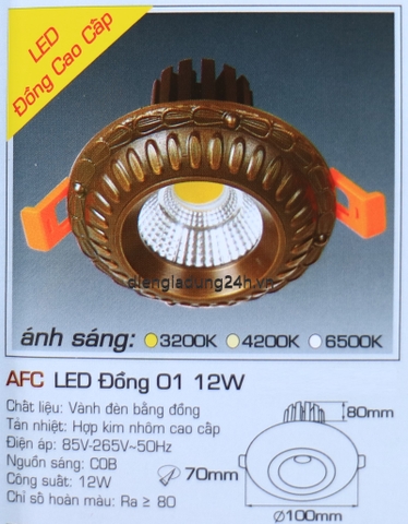 AFC LED Đồng 01 12W