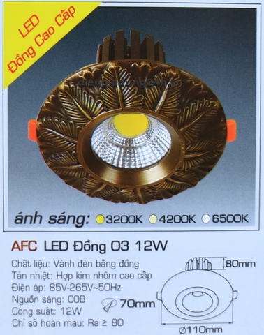 AFC LED Đồng 03 12W