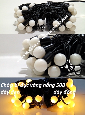 CHỚP BI ĐỤC VÀNG NẮNG KHÔNG CHỚP 50 BÓNG ( 6m) - DÂY ĐỒNG