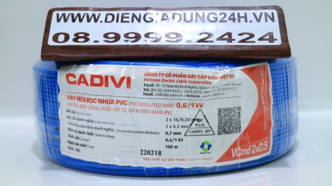 DÂY ĐÔI CADIVI 2x16 VCmd ( 2 x 0.5mm2)