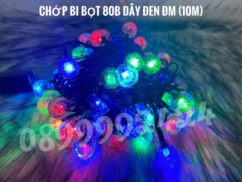 CHỚP BI BỌT LỚN DÂY ĐEN 80 BÓNG ĐỦ MÀU (10M)