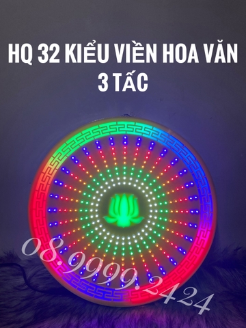 ĐÈN THỜ HÀO QUANG LED 32 KIỂU VIỀN HOA VĂN 30CM