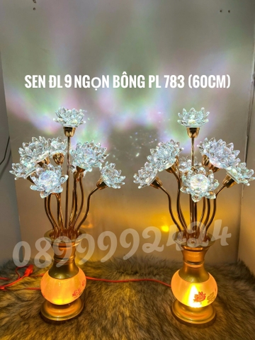 BÌNH BÔNG 9 NGỌN PHA LÊ 783 (60CM) - ĐÈN THỜ PHA LÊ 9 NGỌN