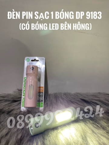 ĐÈN PIN SẠC MINI DP-9183 HỒNG-XANH DỄ THƯƠNG, TIỆN LỢI, NHỎ GỌN