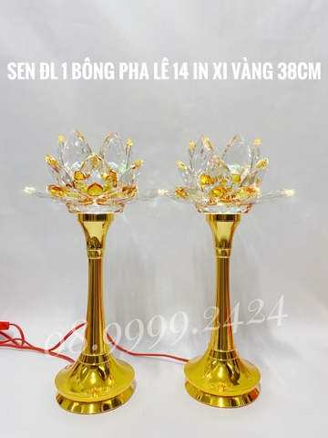 ĐÈN THỜ PHA LÊ 14 IN XI VÀNG (38CM) GIÁ BÁN 1 CẶP