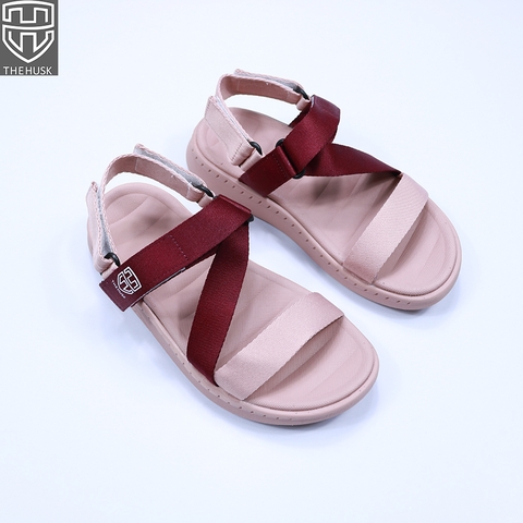 Giày Sandals Nữ TheHusk Quai Hồng Đỏ Đế Hồng - TH15