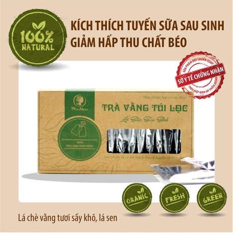 (20 túi) Trà vằng túi lọc lợi sữa Wonmom cho Mẹ sau sinh, giảm mỡ bụng 100% thiên nhiên 40gram (Việt Nam)