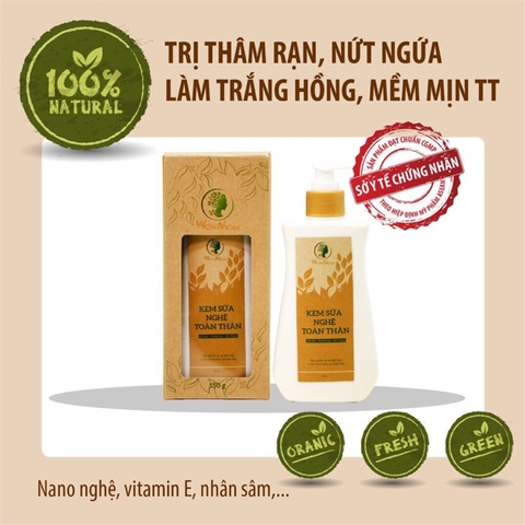 Kem sữa nghệ toàn thân Wonmom trắng da, trị thâm, mờ rạn an toàn cho Mẹ bầu và sau sinh 150gr