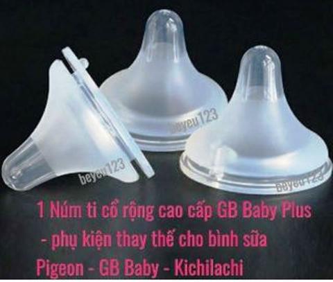 Tách vỉ- Núm ti cổ rộng cao cấp GB Baby Plus - phụ kiện cho bình sữa Pigeon - GB Baby