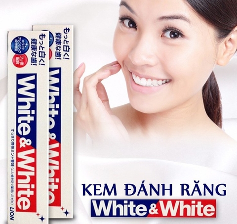 (Chính hãng) Kem Đánh Răng làm trắng răng White & White Lion 150g - Made in Japan