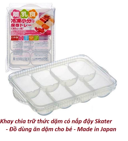 Khay chia trữ thức dặm có nắp đậy Skater - Đồ dùng ăn dặm cho bé - Made in Japan - KBN 47644 / 47668