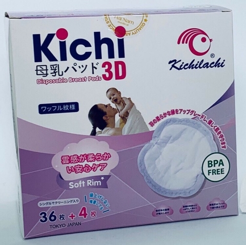 Hộp 40 Miếng lót thấm sữa mẹ dùng 1 lần KICHILACHI (Nhật)