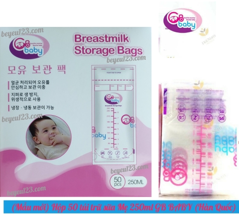 Hộp 50 túi trữ sữa mẹ 250ml GB Baby Hàn Quốc - 2 Zip