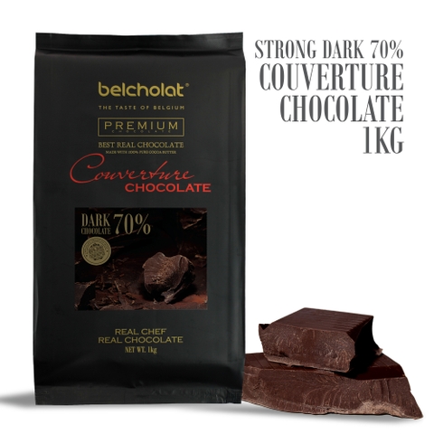 Strong Dark Couverture Chocolate 70%/ Block 1kg