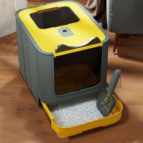 Nhà vệ sinh mèo gấp gọn chữ nhật tặng xẻng - Cutepets