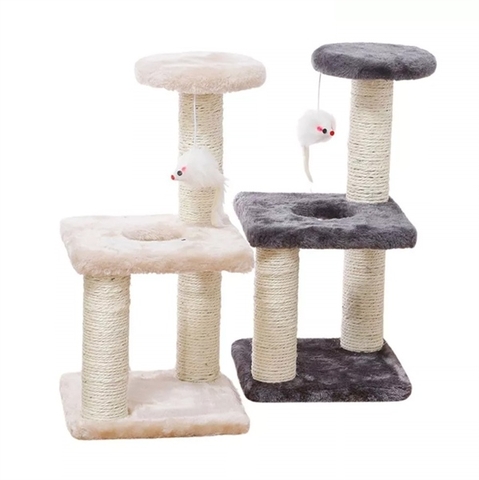 Trụ cào móng 3 tầng chuột vờn đồ chơi mèo - Cutepets