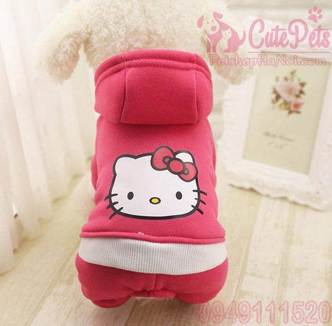 Áo nỉ 4 chân hồng Kitty Dành cho chó mèo - CutePets