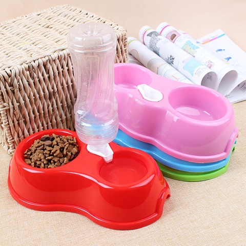 Bát đôi cấp nước tự động gắn chai nước ngọt (bát không bao gồm chai) - CutePets