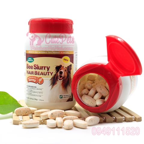 Viên dưỡng mượt lông Bee Slurry Hair Beauty lọ 150g - Vegebrand - CutePets