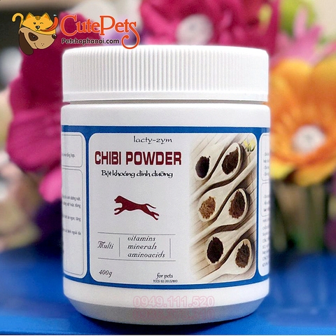 Bột khoáng dinh dưỡng Chibi Powder 400g Hỗ trợ tăng tiêu hóa, tăng hấp thu, tăng cơ vận động cho chó - CutePets