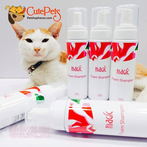 Bọt tắm khô Magic Foam Shampoo 220g cho thú cưng - CutePets