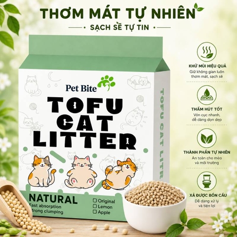 Cát đậu nành Pet Bite Tofu Cat Litter 6L - Cutepest