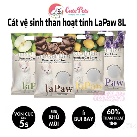 Cát vệ sinh mèo than hoạt tính LaPaw 8L - Cutepets