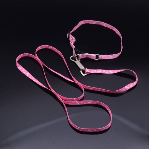 Dây dắt mỏng 1 lớp 1cm kèm vòng cổ cho Chó Mèo - CutePets