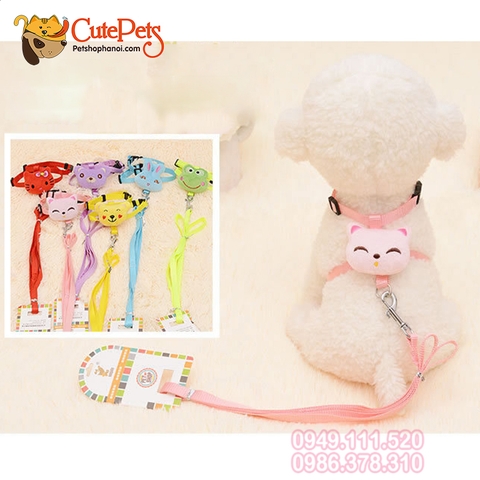 Dây dắt đính gấu bông cute Dành cho chó mèo - CutePets