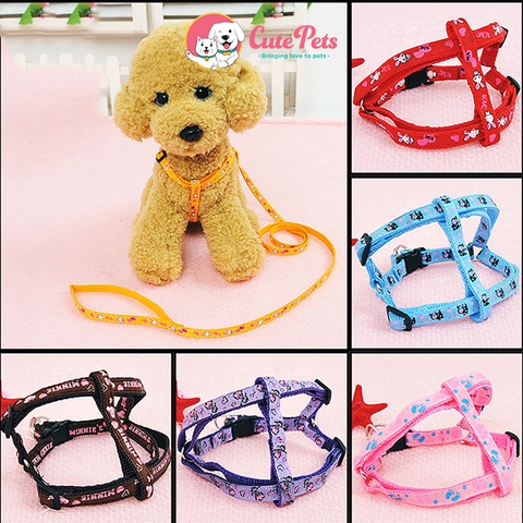 Dây dắt, xích cho chó mèo kèm yếm ngực 2 lớp vải dù - Cutepets