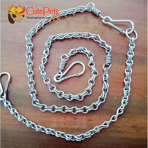 Dây xích inox kèm vòng cổ dành cho thú cưng - Cutepets