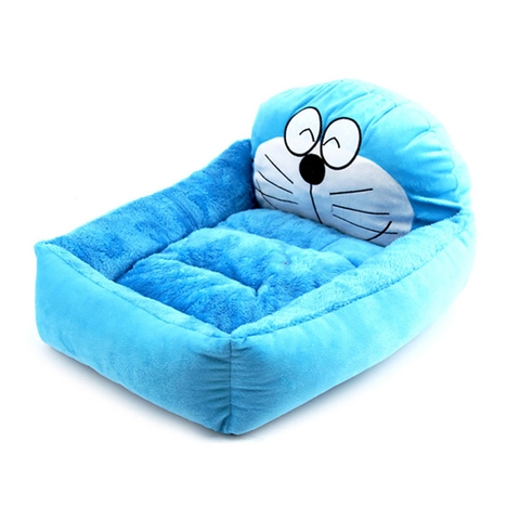 Đệm cho chó mèo Doremon Xanh - Nệm chữ nhật 2 lớp
