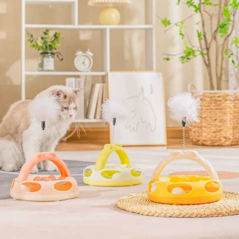 Đồ chơi cho mèo hình nơ kèm lò so lông vũ 20*28cm - Cutepets