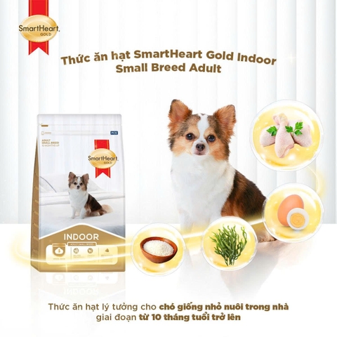 Thức ăn cho chó lớn SmartHeart Gold INDOOR 1kg - Cutepets
