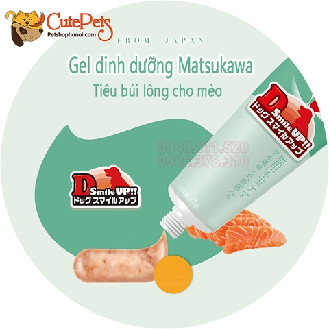 Gel dinh dưỡng Matsukawa DsmileUp 75g Tiêu búi lông cho mèo - CutePets