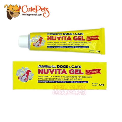 Gel dinh dưỡng Nuvita Gel 120g Thức ăn bổ sung vitamin, khoáng cho chó, mèo - CutePets